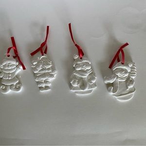 4 Art Minds Paintable Christmas Ornaments  Santa, elf, snowman, snow woman